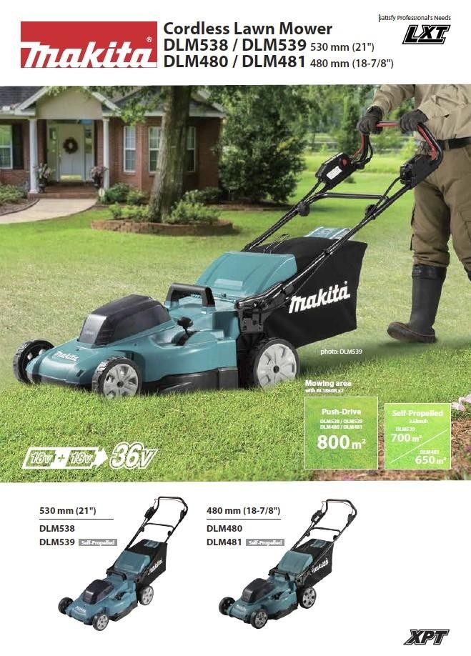Makita DLM480Z Cordless Lawn Mower Silver