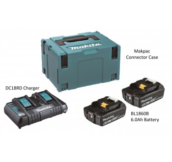 MKP3PG182 (198081-7) MAKITA POWER SOURCE KIT TWO PORT CHARGER WITH 6.0AH 18V BATTERY X2