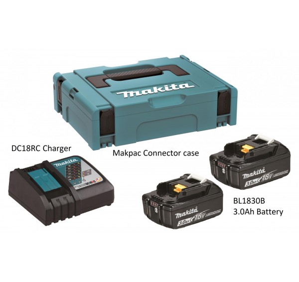 MKP1RF182 (197974-5) MAKITA POWER SOURCE KIT SINGLE PORT CHARGER WITH 3.0AH 18V BATTERY X2