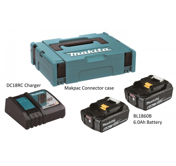MAKITA POWER SOURCE KIT SINGLE PORT CHARGER WITH 6.0AH 18V BATTERY X2